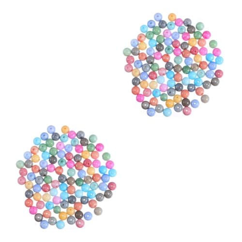 Gadpiparty 2 Sätze Cracked Glass Beads Für Diy Armbänder Armbänder Schmuckherstellung Bunte Kristallperlen Mit Einzigartigem Muster Für Basteln 200 Stück * 2 von Gadpiparty