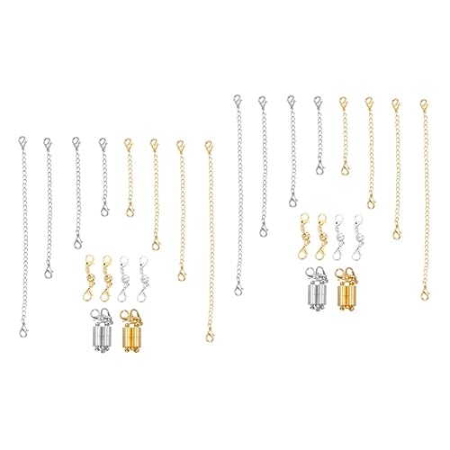 Gadpiparty 2 Sätze Cylindrische Magnetverschluss Halskette Diy Schmuckzubehör Gold und Silber Erweiterbare Kette mit Robustem Magnetverschluss für Armbänder Gadpiparty 2 Sätze Cylindrische Magnetverschluss Halskette Diy Schmuckzubehör Gold und Silber Erweiterbare Kette mit Robustem Magnetverschluss für Armbänder von Gadpiparty
