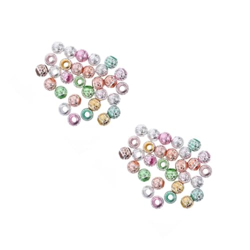Gadpiparty 2 Sätze Diy Aluminium Spacerperlen Für Schmuckherstellung Bunte Große Lochperlen Wiederverwendbar Für Armbänder Und Kreative Bastelprojekte 60 Stück * 2 von Gadpiparty