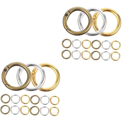 Gadpiparty 2 Sätze Farbige Runde Ringe Runden Stichworte Schließe Aluminium Schlüsselring-clips Ö Bunte Federringe Sprungringe Runder Schlüsselanhänger Legierung 15 Stücke * 2 von Gadpiparty