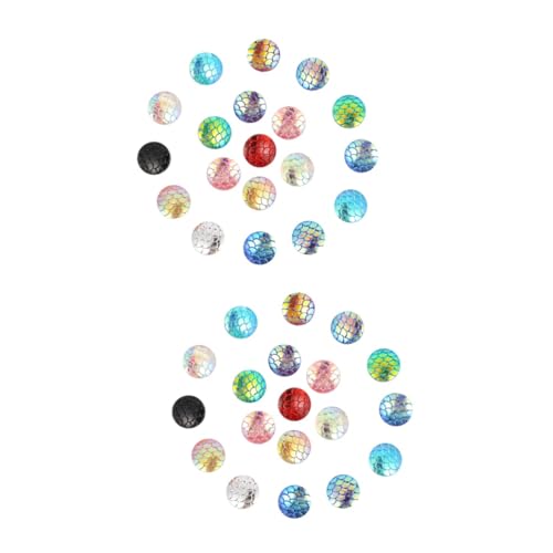 Gadpiparty 2 Sätze Farbiger Fisch - -patch Schmuck Herstellung Perlen Runden Sortiert Runder Cabochon Harzflecken Plastik 200 Stück * 2 von Gadpiparty