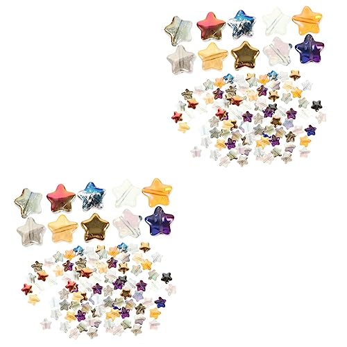 Gadpiparty 2 Sätze Glasperlen Sternform Bunte Diy Schmuckperlen Für Armbänder Und Für Kreative Bastelprojekte Und Schmuckherstellung 200 Stück * 2 von Gadpiparty