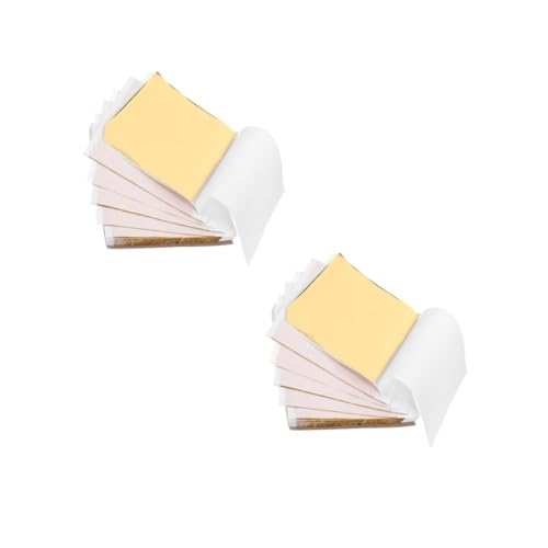 Gadpiparty 2 Sätze Goldfolie Metallisches Seidenpapier Folie Origami-papier Folienflocken Metallblatt Farbige Folie Goldflocke Eloxiertes Aluminium Golden 100 Stück * 2 von Gadpiparty