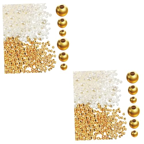 Gadpiparty 2 Sätze Goldperlen Mischgrößen Perlen Für Schmuckherstellung Für Armband Halskette Und Diy Projekte 900 Stück * 2 von Gadpiparty