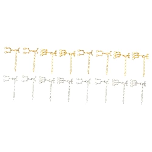 Gadpiparty 2 Sätze Halsketten Gliederschnalle Schmuck Karabinerverschlüsse Silberschlüssel Sterling Halskettenverbinder Halskettenverbinder Armbandverbinder 8 Stück * 2 von Gadpiparty