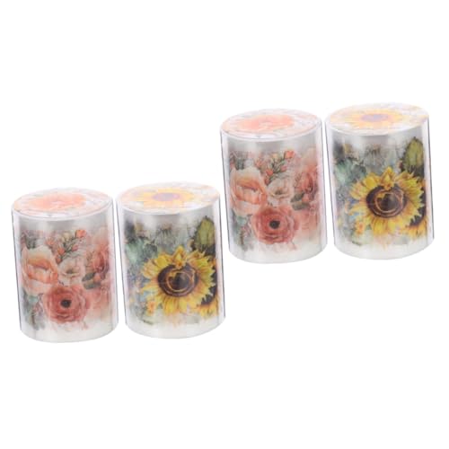 Gadpiparty 2 Sätze Handband Pflanzen Journaling Blumen- Junk-journal-zubehör Anlage Zeitschriftenaufkleber Planer Pflanzenband Buchliebhaber-haustierband Bandfarbe Das Haustier 2 Rollen * 2 von Gadpiparty