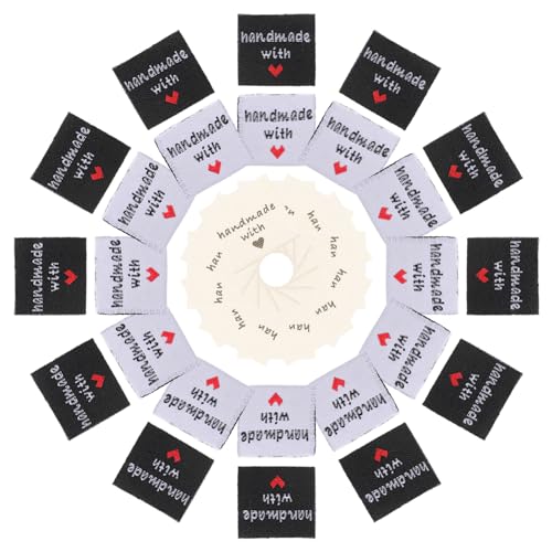 Gadpiparty 2 Sätze Handgemachte Kleidung Kragen Etiketten Diy Nählabel Für Bekleidungsaccessoires Etiketten Hellgelb Weiß Und Schwarz Für Kreative Nähprojekte 150 Stück * 2 von Gadpiparty