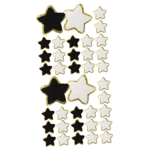 Gadpiparty 2 Sätze Handtuch Stickerei Stoff Patch Form Applikation Nummer Stern Cheerleader Kleidung Bestickte Patches Kleidung Jeans Patch Aufnäher Für Jacken Schwarz 32 Stück * 2 von Gadpiparty