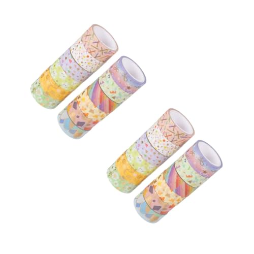 Gadpiparty 2 Sätze Heißpräge Washi Tape Transparentes Packband Wandband Papierband Glitzeraufkleber Waschband Papierwerkzeug Für DIY Buch Album Klebeband Scrapbook 12 Rollen * 2 von Gadpiparty