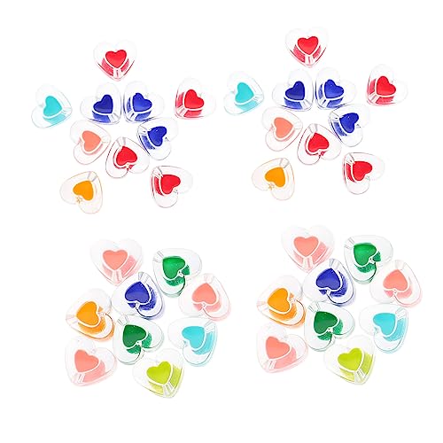 Gadpiparty 2 Sätze Herzförmige Acrylperlen Bunte Diy Lose Beads Für Schmuckherstellung Dekoration Armbänder Und Für Bastelprojekte Und Kreative Ideen 50 Stück * 2 von Gadpiparty