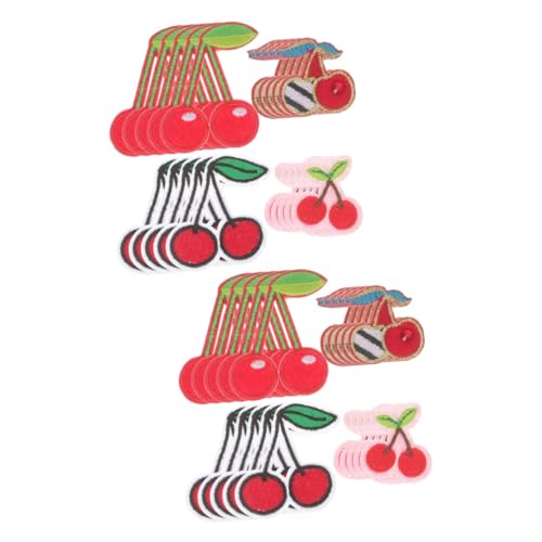 Gadpiparty 2 Sätze Kirsche Stickerei Patches Zum Aufbügeln Dekorative Flicken Für Diy Kleidung Und Accessoires Zum Reparieren Und Verschönern Von Textilien 20 Stück * 2 von Gadpiparty