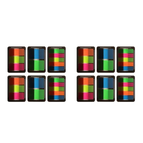 Gadpiparty 2 Sätze Klebende Haftnotizen Boxen Mit Fluoreszierenden Selbstklebenden Etiketten Streifen Für Büro Schule Und Zuhause Auffällige Farben Langlebig Und Einfach Zu 6boxen*2 von Gadpiparty