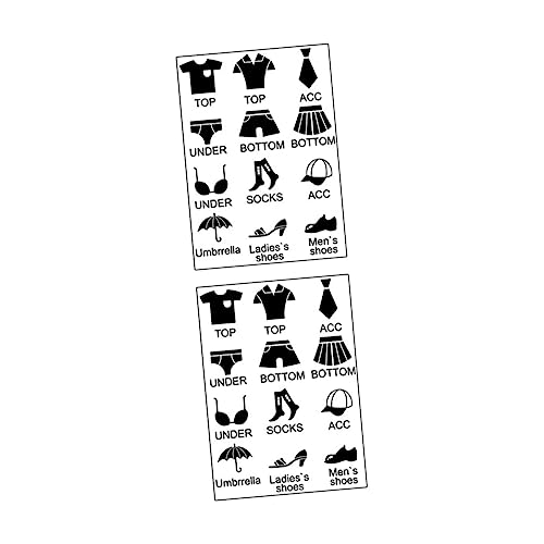 Gadpiparty 2 Sätze Kleidung Sortieraufkleber Set Abnehmbare Etiketten für Kleiderschrank Schuhauszeichnung Hochwertige Leicht Lesbare Sticker zur Ordnung und Dekoration von Kleidung und von Gadpiparty