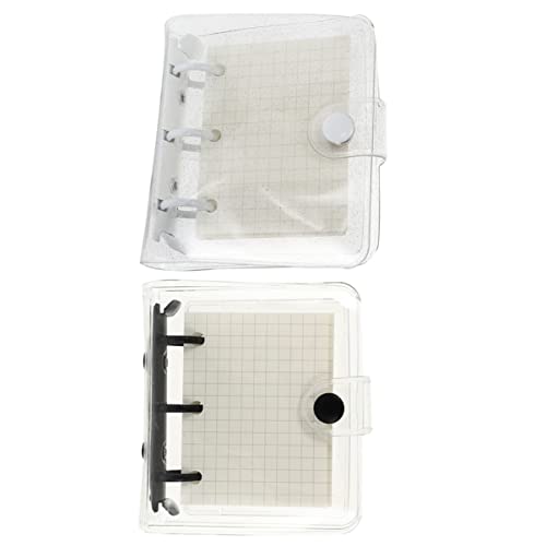 Gadpiparty 2 Sätze Kleine Notizbücher Tragbare PVC Ordner mit Ringen Nachfüllbare Journale für Notizen Schwarz und Glitzernd für Schule Büro und Reisen von Gadpiparty