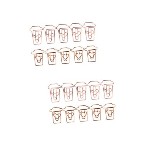 Gadpiparty 2 Sätze Kreative Büroklammern Im Kaffeetassen Design in Boxen Roségold Gold Lustige Und Foto Clips Für Büro Und Schule Stabil Und Langlebig 24 Stück * 2 von Gadpiparty
