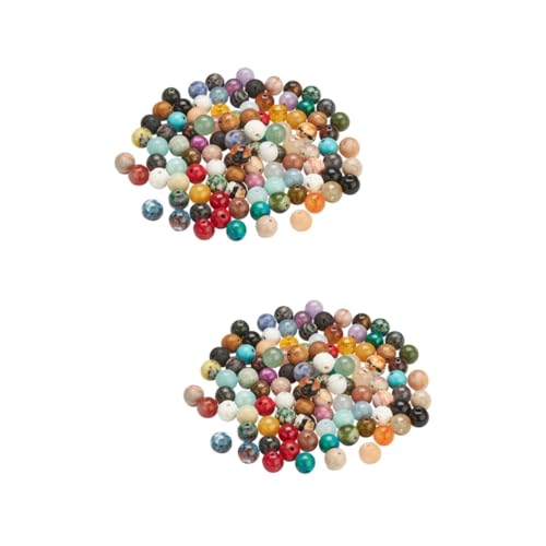 Gadpiparty 2 Sätze Kristallperlen Diy Schmuckperlen Gemischte Farben Runde Glatte Lose Beads Für Armbänder Und Kreative Dekorationen 50 Stück * 2 von Gadpiparty