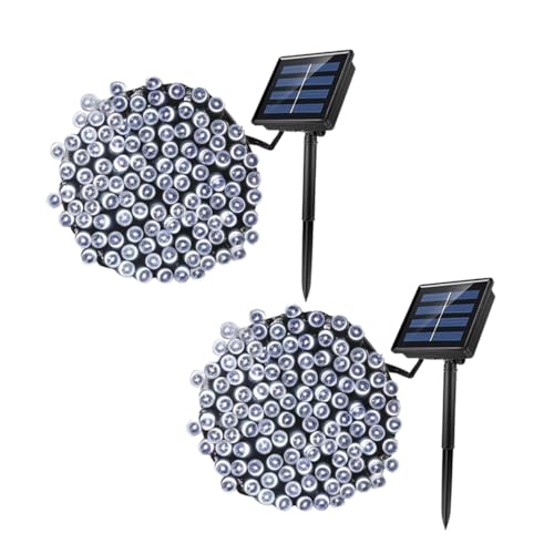 Gadpiparty 2 Sätze LED Solarlichterkette für Garten Wasserdichte Dekorative Lichter mit Solarpanel für Bäume Patios und Höfe Langlebig und Energieeffizient von Gadpiparty