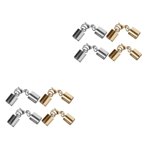Gadpiparty 2 Sätze Lederband Schnalle Verschluss Halskette Crimp Rohre Für Schmuck Armbänder Verbindungsschnalle Edelstahl 4 Stück * 2 von Gadpiparty