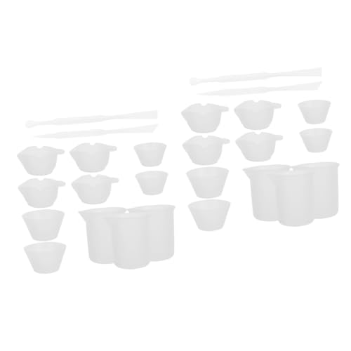 Gadpiparty 2 Sätze Leimmischwerkzeug-set Backförmchen Abmessen Bausatz Schlüssel Küchenzubehör Herstellung Messbecher-werkzeugsatz Diy-tool Diy-versorgung Diy Zubehör Kieselgel Weiß von Gadpiparty