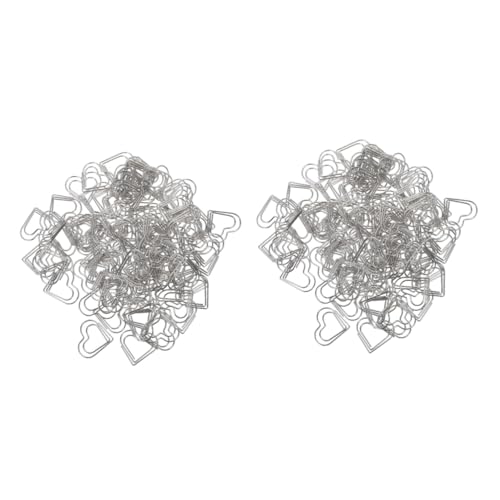 Gadpiparty 2 Sätze Liebe Büroklammer Größe Büroklammern Geformt Herzen Papierverschlüsse Herzförmige Papierklammern Papierclip Neuheit Büroklammer Herzclips Metall Silber 100 Stück * 2 von Gadpiparty