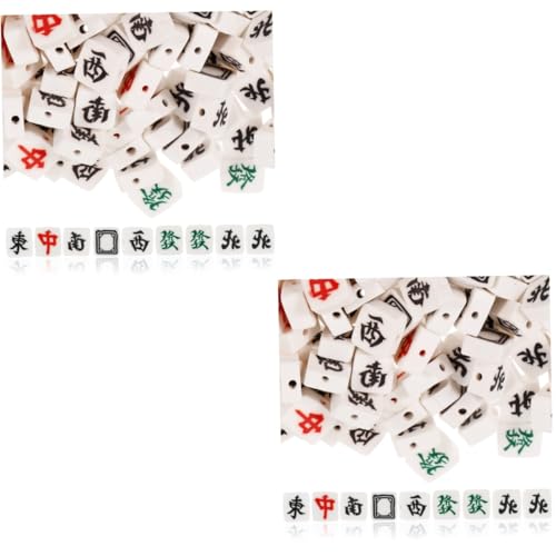 Gadpiparty 2 Sätze Mahjong-perlen Perlen Zum Basteln Herstellung Schmuck-tonperlen Erwachsene Runde Farbige Perlen Charms-perlen Dekorative Perlen Mahjong-halskette Polymer-ton 100 Stück * 2 von Gadpiparty