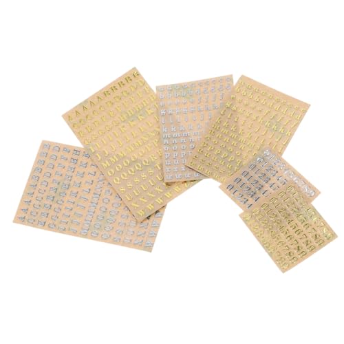 Gadpiparty 2 Sätze Metallaufkleber Etiketten Aufkleber Etikettenaufkleber Aufkleber Mit Goldenen Buchstaben Buchstabenaufkleber Bunt Aufkleber Buchstaben Beschriftung Brief 6 Blätter * 2 von Gadpiparty