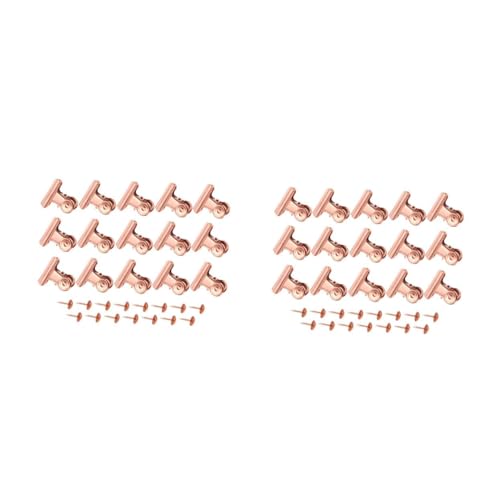 Gadpiparty 2 Sätze Metallene Büroklammern Set Gold Runde Clips Pinnadeln Starke Halter für Dokumente Notizen und Rechnungen für Büro und Zuhause von Gadpiparty