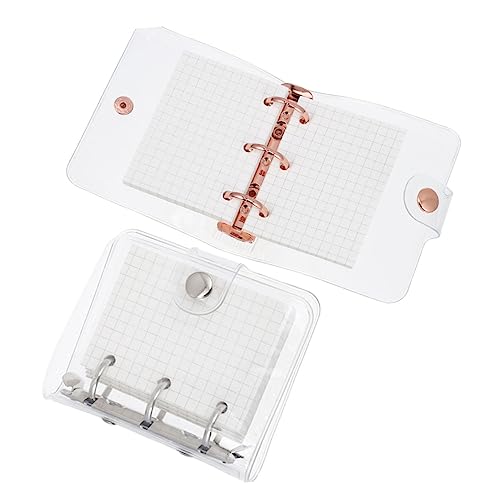 Gadpiparty 2 Sätze Mini Loose Leaf Notizbuch Set Teilig Transparente Deckel Innenseiten Vorsatzseiten Aufbewahrungstaschen für Schule und Büro Rosa und Silber Kreatives Tagebuch für Mädchen von Gadpiparty