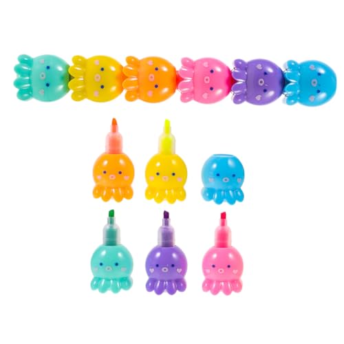 Gadpiparty 2 Sätze Mini Octopus Form Stapelbare Fluoreszierende Marker Bunte Leuchtstifte DIY Malen Schreiben Kreative Schulbedarf von Gadpiparty
