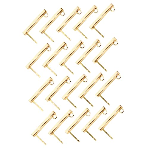 Gadpiparty 2 Sätze Ohrring Pfosten Mit Ring Rechteckige Diy Schmuckzubehör Für Ohrringherstellung Handgefertigte Ohrstecker Für Kreative Designs 20 Stück * 2 von Gadpiparty