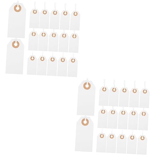 Gadpiparty 2 Sätze Papieranhänger Etiketten Mit Loch Und Schnur Für Schmuck Kleidung Und Kleine Unternehmen Diy Blanko Preisetiketten Zur Individuellen Gestaltung 100 Stück * 2 von Gadpiparty