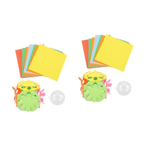 Gadpiparty 2 Sätze Papierschneidewerkzeug-Set Bastelsets Handwerk Bausatz Origami-Papier-Kit Kit zur Papierherstellung Scherenschnitt-Set DIY-Papierschnitt-Set buntes Papier von Gadpiparty