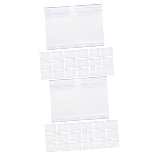 Gadpiparty 2 Sätze Preiskarte Schild Etiketten Aufkleber Anzeige Stand Display-plattenständer Etikettenhalter Für Regale Kunststoffanhänger, Regaletikettenhalter Pvc Transparent 50 Stück * 2 von Gadpiparty