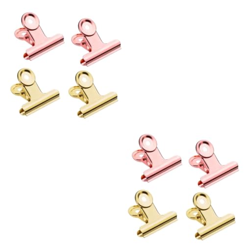 Gadpiparty 2 Sätze Rund Metall Aus Büroklammern Für Dokumente Starke Halter Für Notizen Fotos Und Rechnungen Roségold Gold 10 Stück * 2 von Gadpiparty