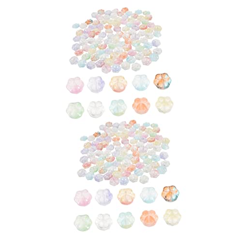 Gadpiparty 2 Sätze Runde Designperlen Erwachsene Bulk-schmuck Flache Perlen Nähen Uv Geformt Diy -schmuckzubehör Glasperlen Zum Basteln Mit Löchern Schmuckperlen 100 Stück * 2 von Gadpiparty