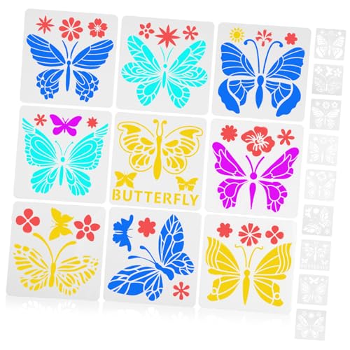 Gadpiparty 2 Sätze Schmetterling Schablonen für Diy Malprojekte Wiederverwendbare Vorlagen für Wandgestaltung Leicht und Kompakt für Kreative Bastelarbeiten von Gadpiparty