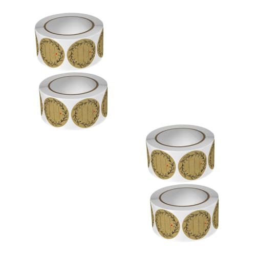 Gadpiparty 2 Sätze Selbstklebende Etikettenaufkleber Abziehbilder Aufkleber-etiketten Klebstoff Geschenkverpackungsaufkleber Geschenkaufkleber Kraftpapier Khaki 2 Rollen * 2 von Gadpiparty