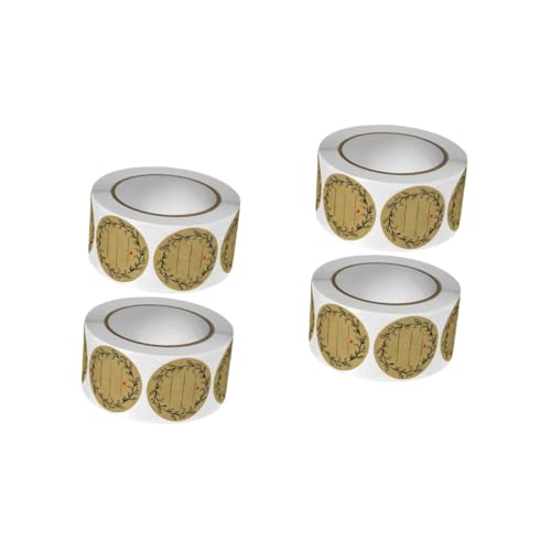Gadpiparty 2 Sätze Selbstklebende Etikettenaufkleber Klebstoff Zahlenaufkleber Abziehbilder Entfernbare Etiketten Runder Siegelaufkleber Backetikettenaufkleber Kraftpapier Khaki 2 Rollen * 2 von Gadpiparty
