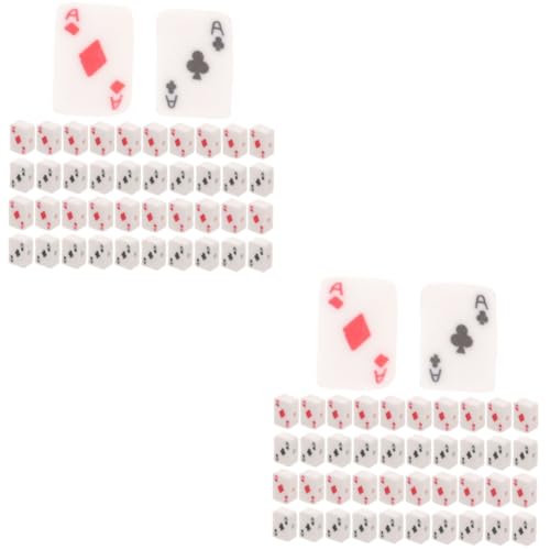Gadpiparty 2 Sätze Spielkartenperlen Polymer-ton-perlen-anhänger Für Pokerkartenschmuck Form Farbe Reiz Runden Machen Lose Spielkartenschmuck Spacer Basteln 100 Stück * 2 von Gadpiparty