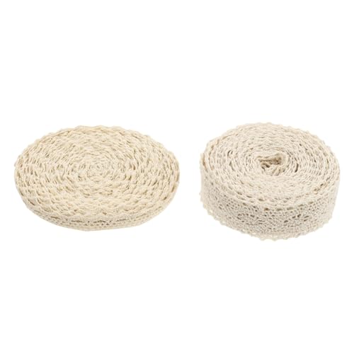 Gadpiparty 2 Sätze Spitzenbänder Diy Stoffe Für Kleidung Haarschmuck Und Dekoration Strapazierfähiger Baumwolle Für Bastelprojekte Und Hochzeitsdekoration 2 Rollen * 2 von Gadpiparty