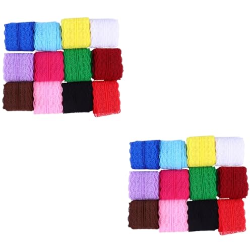 Gadpiparty 2 Sätze Teiliges Farbige Spitzenband Deko Ribbon Breit Pro Rolle Für Hochzeiten Bastelprojekte Geschenkverpackungen Und Kreative Dekorationen 12 Stück * 2 von Gadpiparty