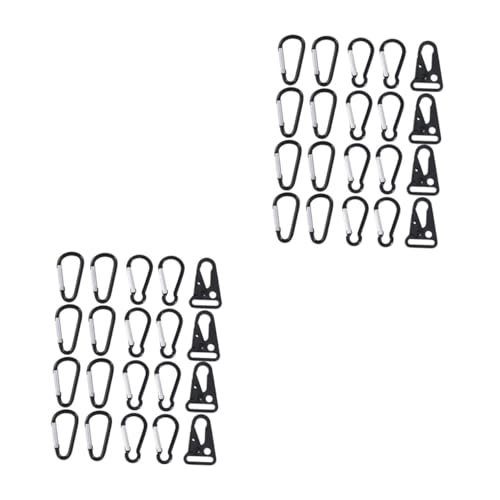 Gadpiparty 2 Sätze Teiliges Set Praktischer Aluminiumlegierung Haken Schwarz D Haken Olecranon für Rucksack Camping und Verschiedene Anwendungen von Gadpiparty
