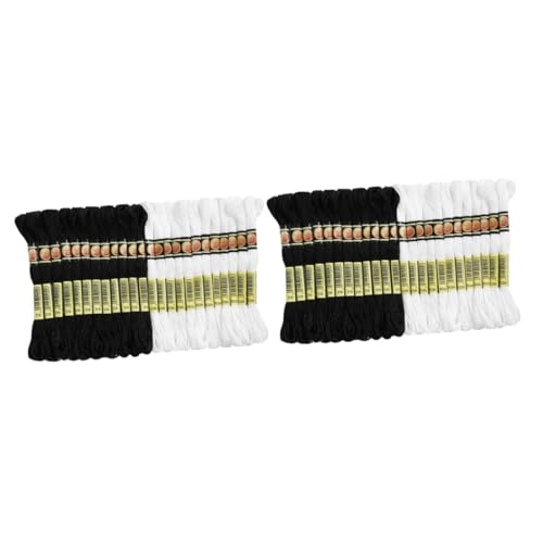Gadpiparty 2 Sätze Teiliges Tragbares Stickgarn Professionelles Nähgarn Für Handarbeiten Lange Schwarze Und Weiße Stickgarne Für Diy Projekte Und Kreative Näharbeiten 24 Stück * 2 von Gadpiparty