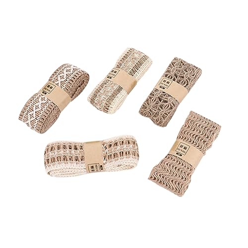 Gadpiparty 2 Sätze Teiliges Vintage Jute Spitzenband Bastelmaterial Für Hochzeitsdekoration Diy Projekte Und Geschenkbänder Für Kreative Handarbeiten Und Geschenkverpackungen 5 Stück * 2 von Gadpiparty