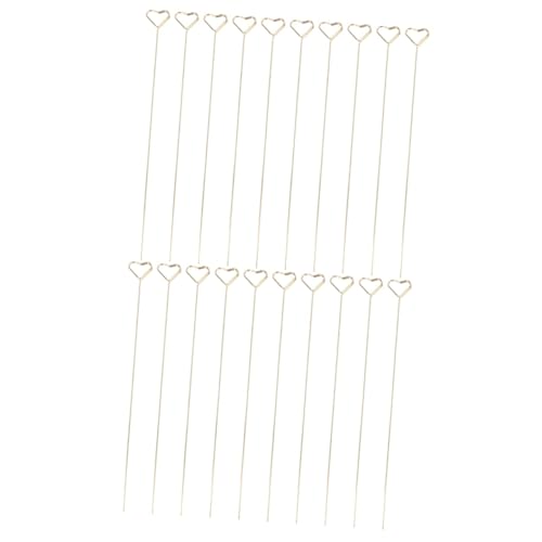 Gadpiparty 2 Sätze Valentinstag Karte Herz Büroklammern Rustikaler Platzkartenhalter Memo-clip Jubiläumskarte Anniversary Card Festivalbedarf Hochzeitsclips Plastik Golden 10 Stück * 2 von Gadpiparty