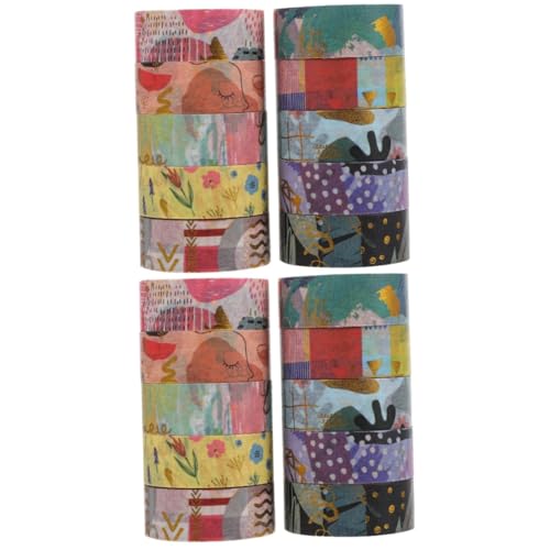 Gadpiparty 2 Sätze Washi Tape Dekorative Klebebänder Für Diy Scrapbooking Und Journals Geometrische Muster Vielseitig Einsetzbar Und Leicht Abziehbar 10 Rollen * 2 von Gadpiparty