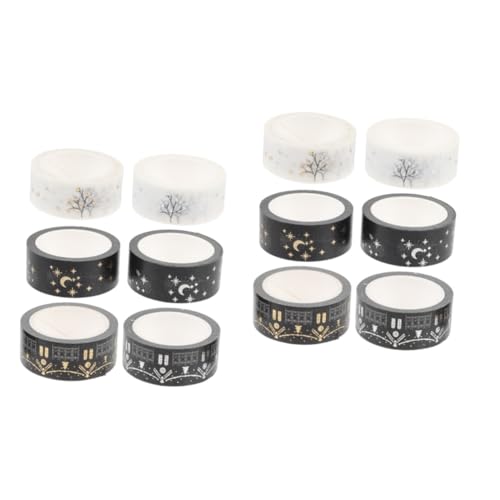 Gadpiparty 2 Sätze Washi Tape Mit Bronzierter Gold Und Silberoptik Dekoratives Klebeband Aus Haltbarem Washi Material Für Diy Basteln Scrapbooking Und Planer Vielseitige 6 Rollen * 2 von Gadpiparty