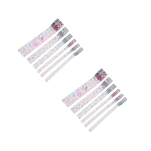Gadpiparty 2 Sätze Washi Tape Set Kreatives Diy Scrapbook Klebeband Für Tagebuch Dekoration Handbuch Basteln Vintage Stil Bunte Masking Tape Aufkleber 6 Rollen * 2 von Gadpiparty