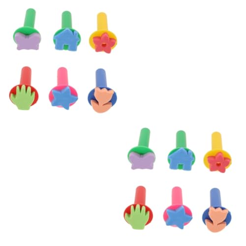 Gadpiparty 2 Sätze Zeichenwerkzeuge Für Pinsel Für Kreationen Dekoration Schwämme Multipack Fingerfarbe Kleinkind Stempel Malen Eva-gemälde Plastik 6 Stück * 2 von Gadpiparty