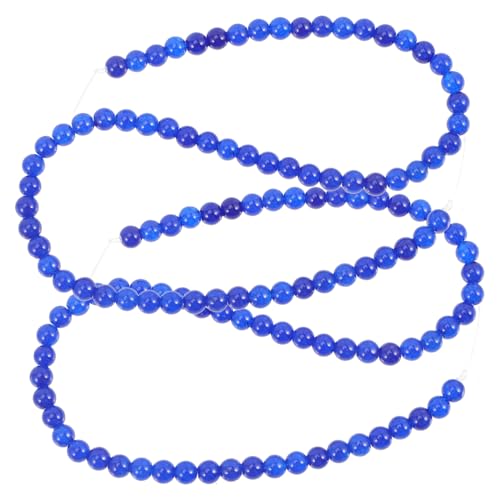 Gadpiparty 2 Saiten Runde Perlen Stränge für Schmuckherstellung Tiefblaue Diy Armband und Halskettenperlen für Bastelprojekte Langlebig und Farbecht von Gadpiparty